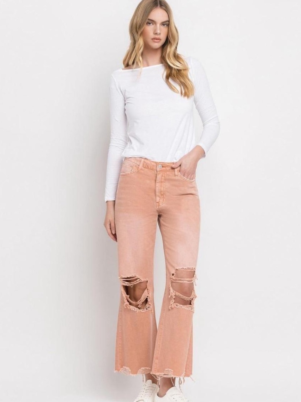 VERVET BY FLYING MONKEY Super High Rise 90s Vintage Crop Flare Jeans